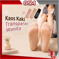 OSM K6838 Transparent Socks Wanita with Anti-Slip Gel Slip Anti-Slip Short Stocking/ Stocking Socks 