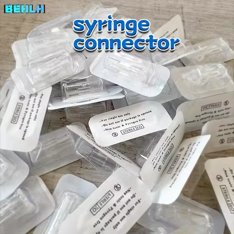 Leak Proof Double Helix Medical Sterile Luer Lock Adapter 10-100PCS Transparent Plastic Syringe Conn