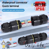DAPHNE Waterproof Junction Box, Straight 2/3 Pin Quick Wire Connector, Wire Extender Accessories IP6