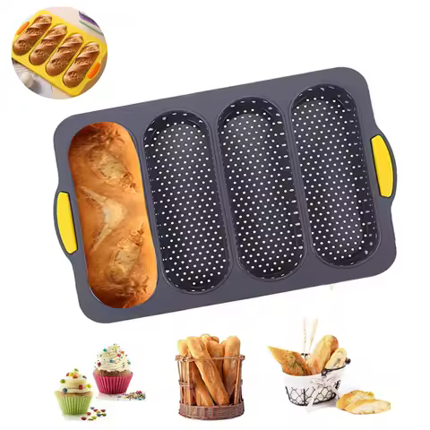Baking Mold Restaurant Bread Food Mould Grade Baguette Bake Tray Silicone Anti-scalding Non-stick Ov