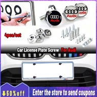 คุณภาพสูงสกรูกันขโมยรถโครเมี่ยม4ชิ้น/ชุดปกสำหรับ Audi Q7ฝาเกลียว Bingkai Plat Mobil A4 Q5 A7 A6 Q3 Q