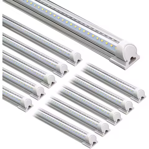 8FT LED Shop Light 10-Pack, 10000LM 5000K, Linkable V Shape