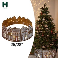 Homyl LED Gingerbread House Tree Collar for Christmas, Tree Skirt Cover for New Year Celebrations