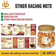 Cashew Nut Stickers, 48 pcs | Waterproof Cashew Nut Packaging Label Sticker