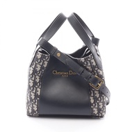 【二手】Dior Signature 水桶包 小號 Oblique 提花 M2840UTZQM928 海軍藍帆布皮革 Oblique 水桶包 小號