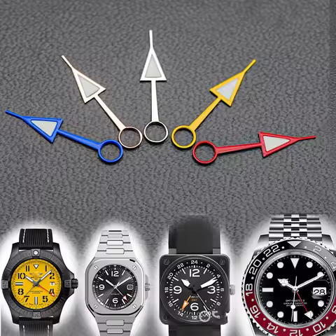 GMT Watch Hands Fit NH34 GMT Movement Green Luminous For Automatic Movement Watches Accessories Part