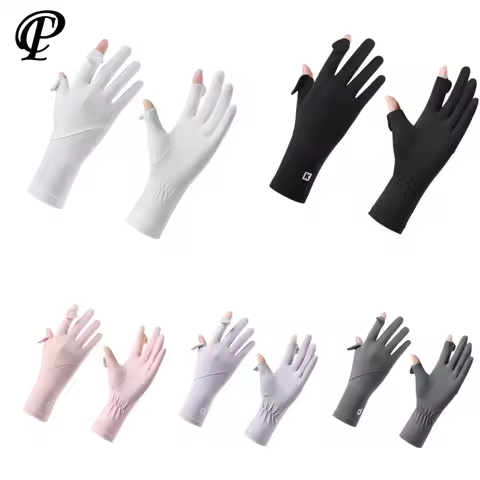 Women Summer Cycling Ice Silk Sunscreen Gloves ebike Touch Screen Non-slip Cool Driving ciclismo Out