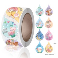 Water drop reward sticker, packing sticker 1 roll (500 pcs) 2.5x3.5cm label sticker