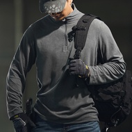 Lelaki dan Wanita Pullover Sweatshirt Ringan Hangat Kolar Pendirian Baju Asas Musim Bunga Musim Gugu