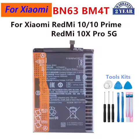 Brand New BN63 BM4T Battery For Xiaomi RedMi 10/10 Prime RedMi 10X Pro 5G Phone Replacement Batterie