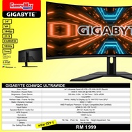 GIGABYTE G34WQC (UWQHD/VA/34''/144HZ/1MS/CURVE) ULTRA WIDE GAMING MONITOR