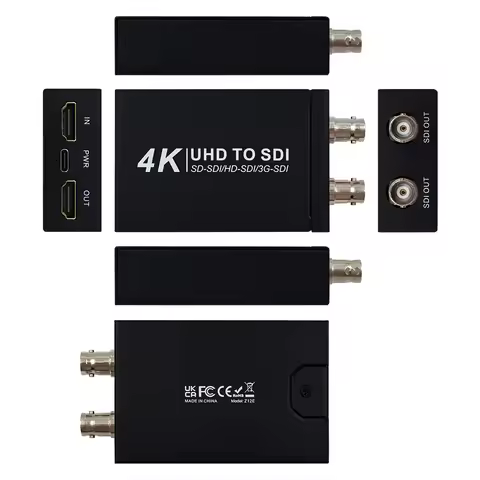 4K UHD Audio Video HDMI to 2 Channel 3G-SDI Converter Adapter with HDMI Loop Out, HDMI Input to SDI 