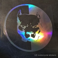 Ready Stock Laser Car Stickers American Bad Dog Dog Head Unique Car Stickers Motorcycle Stickers Wat