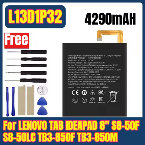 4290mAh L13D1P32 Tablet Batteries for LENOVO TAB IDEAPAD 8" S8-50F S8-50LC TB3-850F TB3-850M+Free To