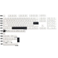 129 Keys black and White Japanese Keycaps Cherry Profile PBT Dye Sublimation Mechanical Keyboard Keycap For MX Switch 61/64/68