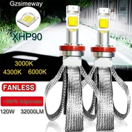 🔥New arrival 🔥 2pcs  H11 H8 H9 lamp 9005 HB3 HB4 Fanless XHP90 LED 9006 H16 3000K yellow Headlight B