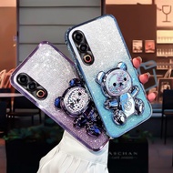 For Meizu 21 Note 21 Pro 20 Pro Case with Gradient 3D Bear Folding Stand Bracket Luxury Slim 6D Plat