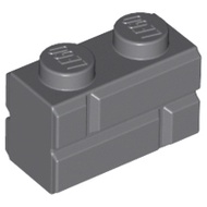 Lego 98283 Brick, Modified 1 x 2 with Masonry Profile dark bluish grey
