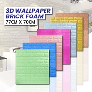 PLAIN & DESIGN HOT SELLING 3D BRICK FOAM WALLPAPER SELF ADHESIVE FORM 70CM X 77CM /70x35CM / WATERPR