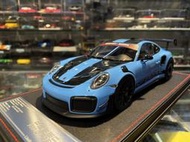 吉華@ 1/18 Dino Model Porsche 911 GT2RS Manthey-Racing 藍色