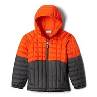 COLUMBIA - 童裝 Humphrey Hills 高效保暖 戶外運動 滑雪 輕巧羽絨外套 - 橙/啡拼色
