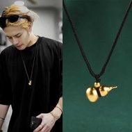 Jackson Wang Deng Wei Golden Gourd Necklace Men's And Women's Same Ancient Gold Chinese Fad Pendant