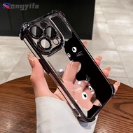 Cartoon Fashion Black Cat Casing For Realme 9 Pro Plus V25 V23 V23i Q5 Q5i 5G 4G Transparent Phone C