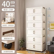 折疊收納櫃 多層帶櫃門雙開門衣櫃 塑膠儲物櫃（平行進口）（快遞送貨上門）