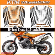 For KTM Mags Stickers Motorcycle Wheel Hub Decorative Stickers Reflective Waterproof 19 Inch Front&1