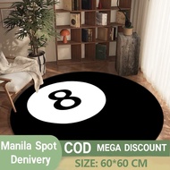 8 Ball Rug, Soft Plush, Carpet Skin Friendly Black Anti-slip Hoom Decor