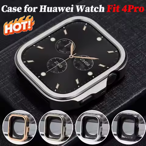 Metal Case for Huawei Watch Fit 4 Pro Hard Protective Case Shockproof Anti-Scratch Bumper Cover Comp