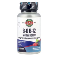 KAL, B-6 B-12 Methyl Folate, Mixed Berry, 60 Micro Tablets