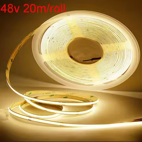 20m 48V Led COB Strip High Density Fleixble Soft Tape 480 leds/m 3000k Natural White 4000k 4500k 600