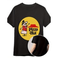 Pizza Hut Vintage-Inspired Mens T-Shirt - Classic Black Graphic Tee with Iconic Pizza Hut Character,