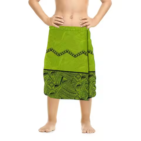 Samoan Children Ie Faitaga Polynesian Tribal Ethnic Boys Sarong Fashion Sulu 2024 Hawaii Kids Lavala