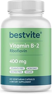 Vitamin B-2 (Riboflavin) 400mg (120 Vegetarian Capsules) - No Stearates - Vegan - Non GMO - Gluten F