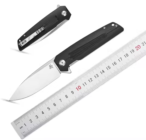 Sitivien ST152 Folding Knife K110 Steel Blade G10/ Micarta Handle EDC Tool Pocket Knifes for Camping