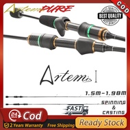 Artemis UL Flexible Fishing Rod 1.5m-1.98m Power Fishing Rod Solid Tip 1-6LB Micro-jigging Rod Ultra