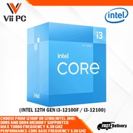 [LOCAL STOCK] INTEL i3-12100F, i3-12100 with Intel UHD Graphics 730, LGA1700 Socket supported, 12 Gen Desktop Processor