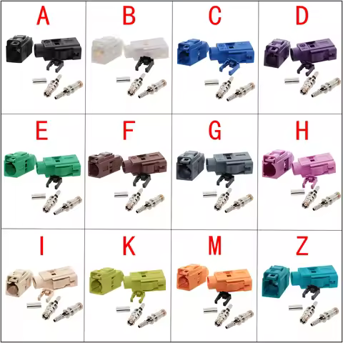 1pc Fakra Female Jack A/B/C/D/E/F/G/H/I/K/M/Z RF Coaxial Connectors Soldering Wire for RG316 /RG174