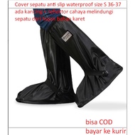 CAHAYA Shoe Cover anti slip waterproof size S 36-37 With Buttons+Light Reflector Protects Shoes From Rain Rubber Material