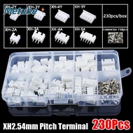 METUBE 230Pcs Pin Connector, XH2.54 Housing Kit 2.54mm Pitch Terminal, Male And Female 2p 3p 4p 5pin