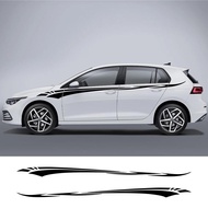 2PCS Car Side Stripes Stickers For Volkswagen VW Golf 8 7 5 4 6 GTI MK8 MK7 MK5 MK6 MK4 Cool Vinyl F