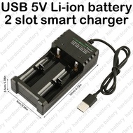 Portable USB smart 2 Slots 18650 3.7V Lithium Li-ion Battery Fash charging Charger 4.2V 14500 16650 14650 18350 18500