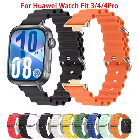 Ocean Silicone Strap For Huawei Watch Fit 4/3 Replaceable Smart Watch Sport Band Bracelet Huawei Fit
