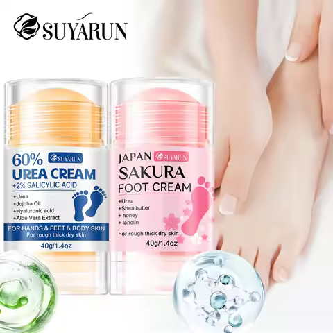 SUYARUN 60% Urea Foot Cream Stick - Moisturizing & Exfoliating, Cracked Heel Repair, Deep Hydration 