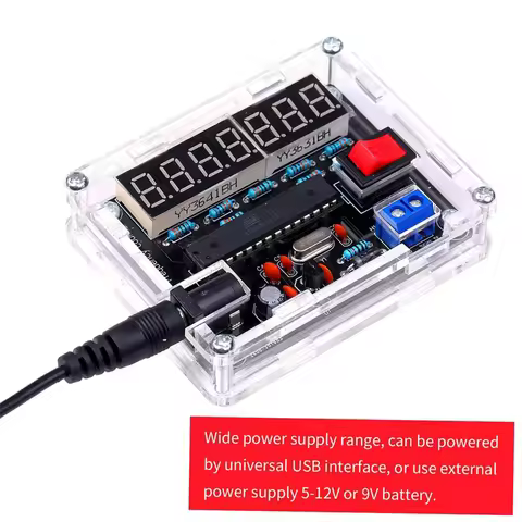 AA91 Frequency Meter,10MHz Frequency Meter DIY Kit Frequency Counter AVR Frequency with Shell Counte