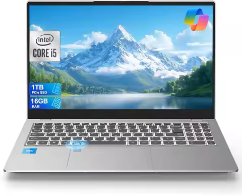 15.6" FHD IPS Business Laptop, Intel i5-12450H (8-Core) Portable Student Laptop, 16GB RAM 1TB PCIe S