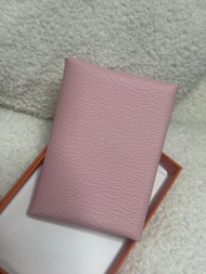 全新 Hermes 3q Calvi duo card holder purse 愛馬仕櫻花粉紅卡包