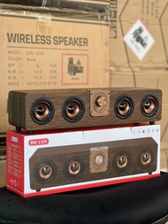 ลำโพงบลูทูธ BW-1109 ลำโพงตู้ไม้ เสียงดี แบบไร้สาย ลายไม้4ดอก เสียงดี เบสแน่น 10W มีแบตในตัว